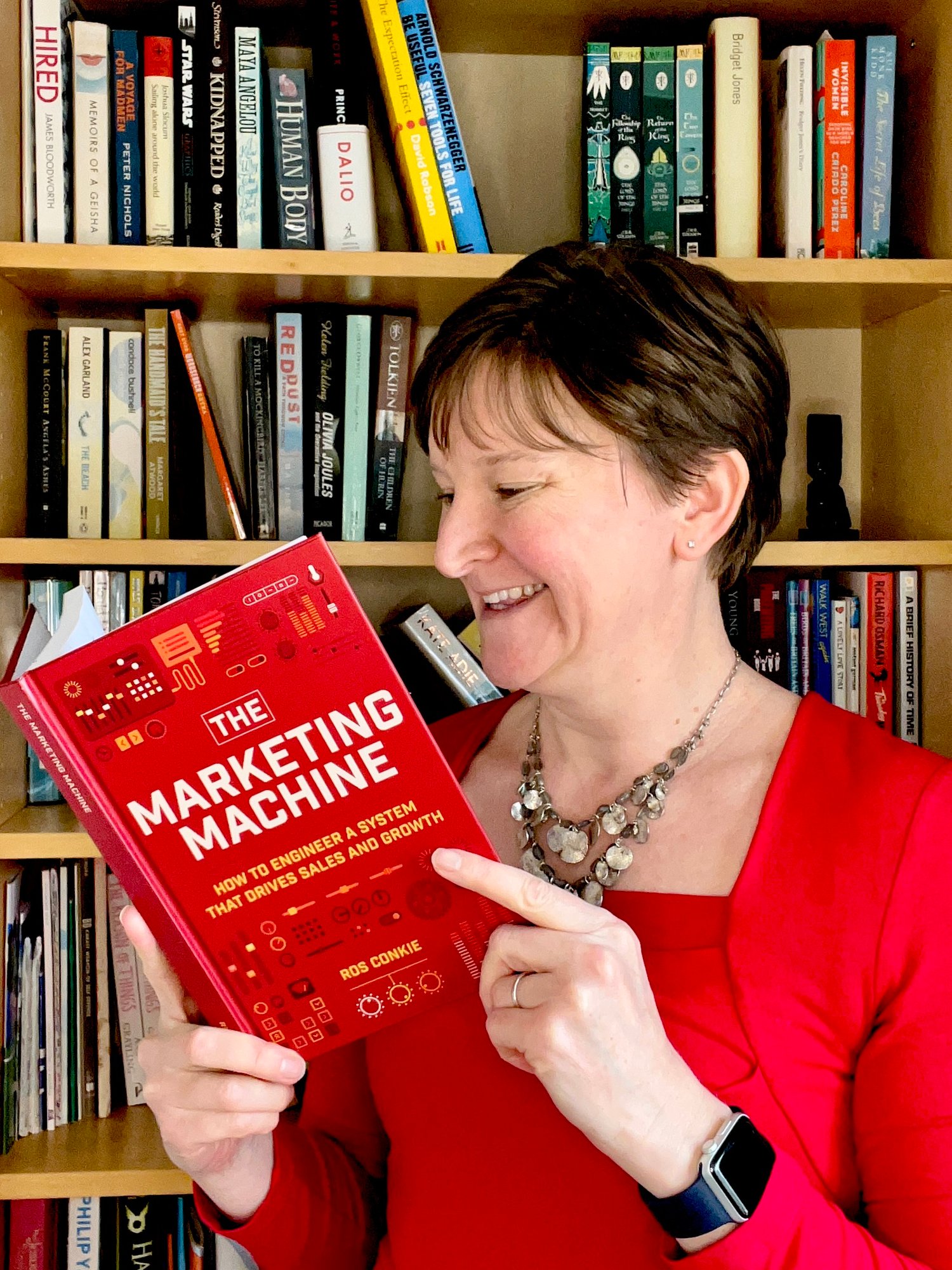 Ros Conkie reading her book, The Marketing Machine