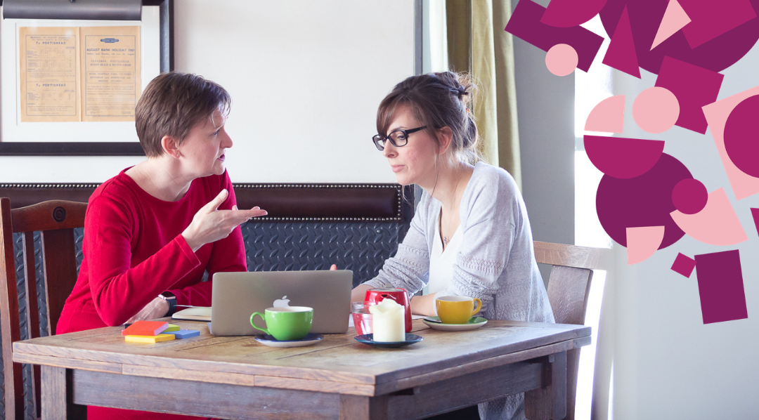 A prospective client looking concerned while Ros Conkie discussed price